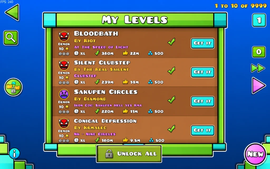 RGDPS Level System and Unlock Mechanism