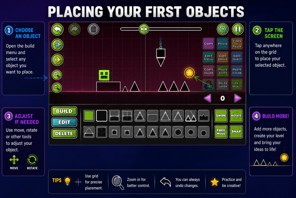 RGDPS Placing your first objects